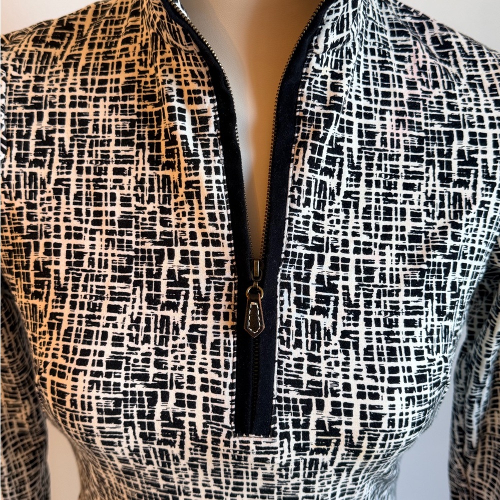 J. McLaughlin Elegant Black and White Patterned Dress XS - Picture 2 of 14